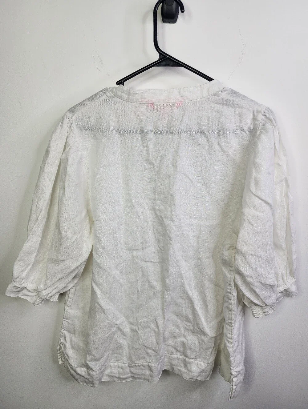 Mialeigh Linen Top, Slight Puff Sleeve, 100% Linen, Size 14 (XL)